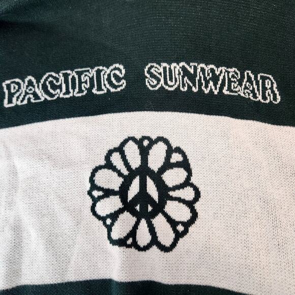 Pacsun Petal Knit Jumper – XL, White & Green, Slouchy Fit Unisex Rugby - Picture 6 of 8